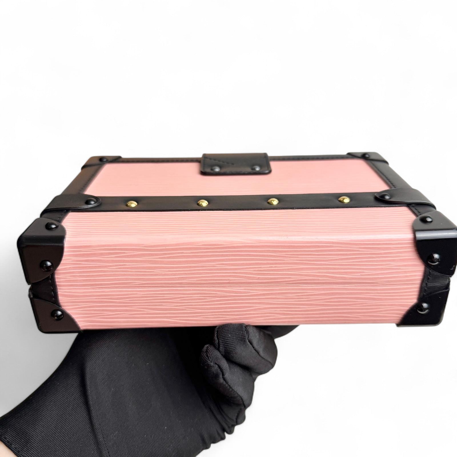 LV Petite Malle Pink Epi and Noir Leather, Gold-tone Hardware