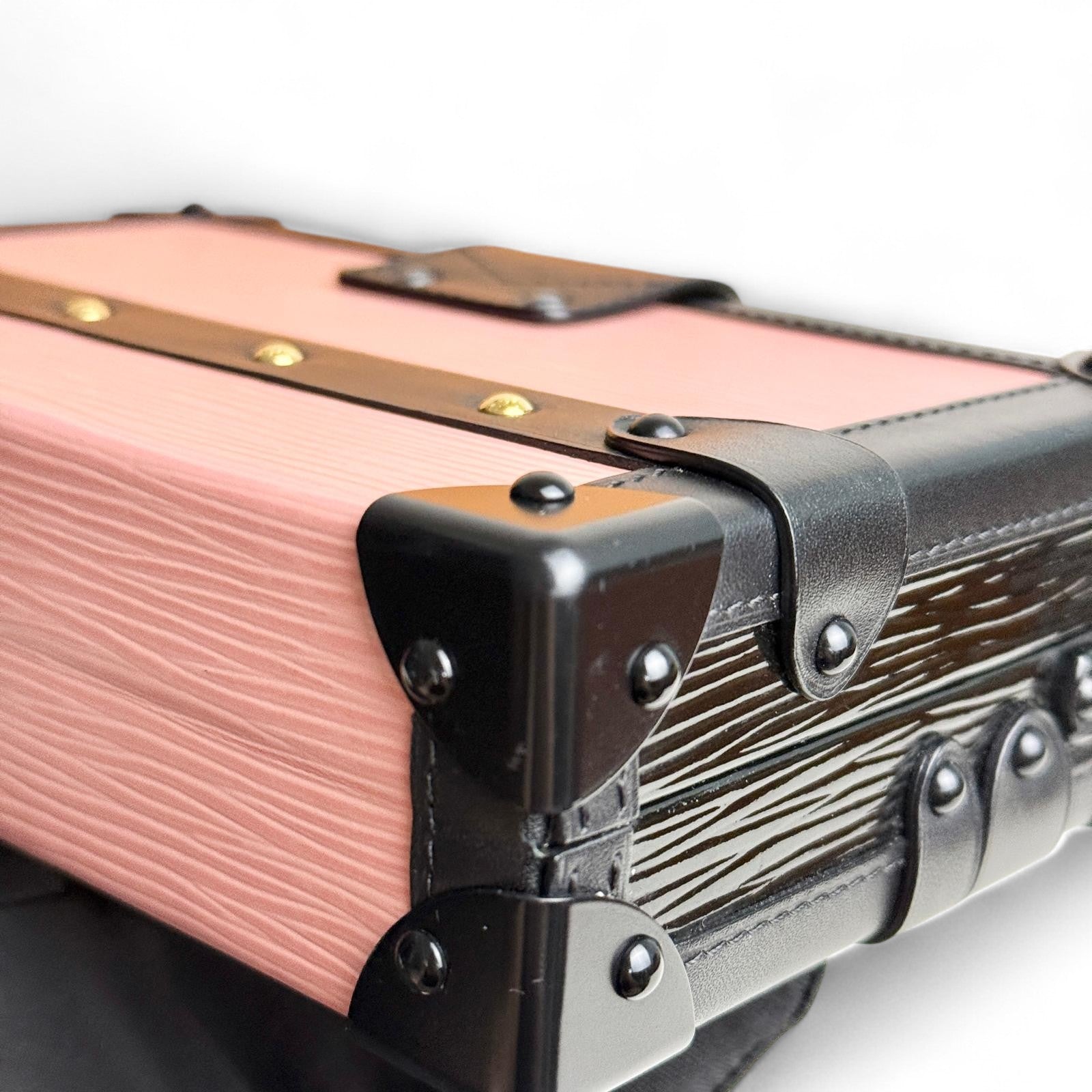 LV Petite Malle Pink Epi and Noir Leather, Gold-tone Hardware