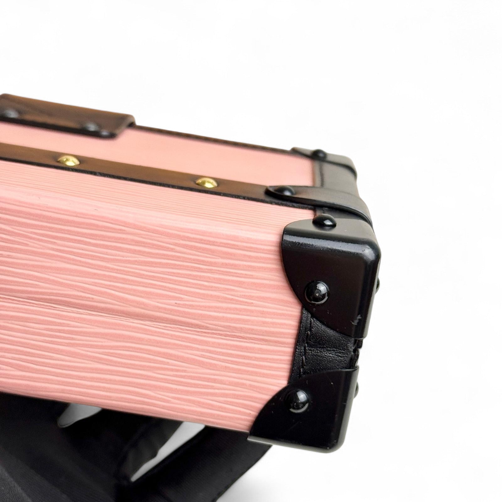 LV Petite Malle Pink Epi and Noir Leather, Gold-tone Hardware