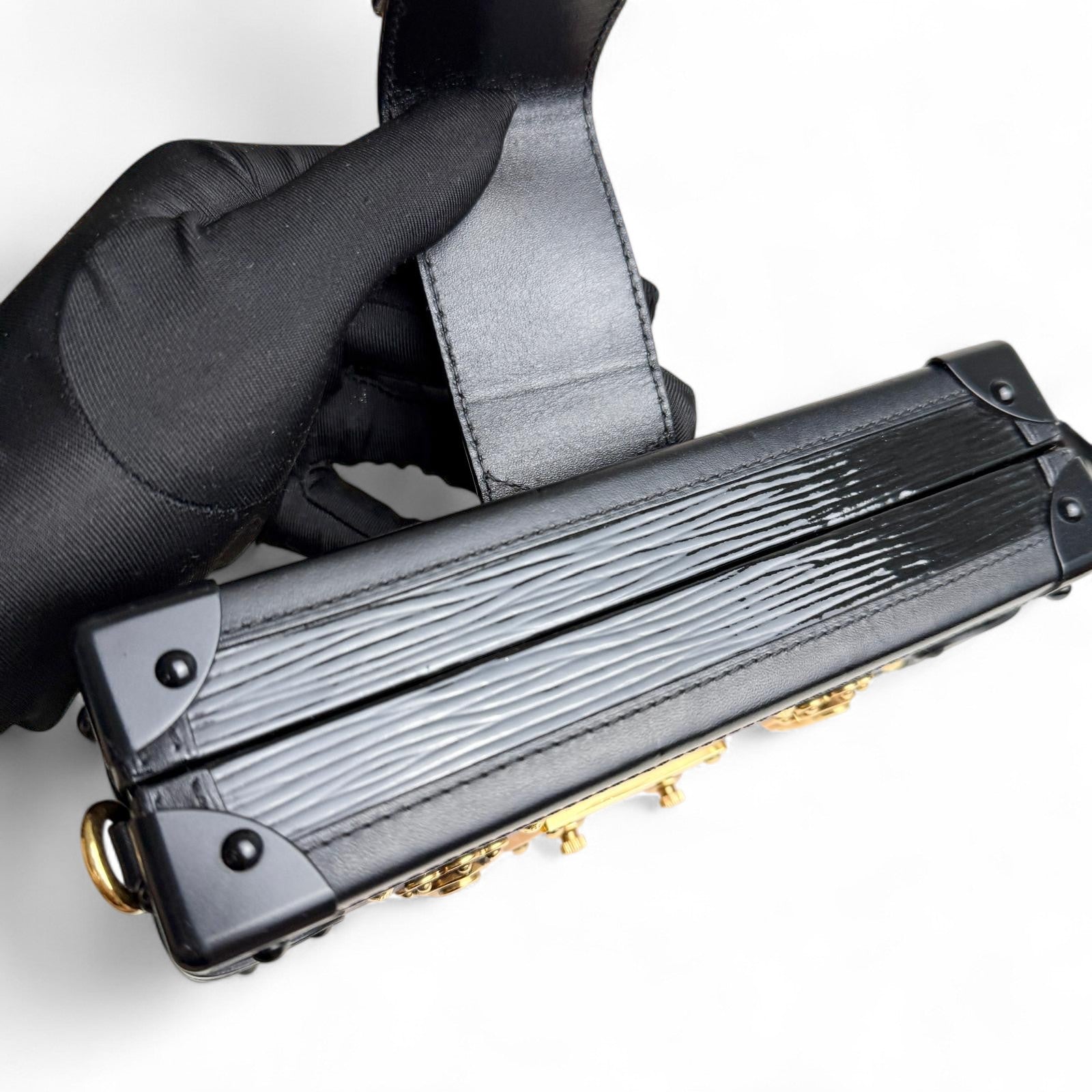 LV Petite Malle Pink Epi and Noir Leather, Gold-tone Hardware