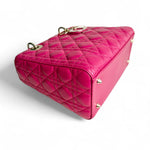 将图片加载到图库查看器，Christian Dior Lady Dior Medium – Fuchsia Pink Lambskin, Gold-tone Hardware

