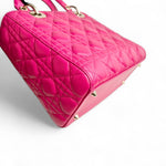 将图片加载到图库查看器，Christian Dior Lady Dior Medium – Fuchsia Pink Lambskin, Gold-tone Hardware
