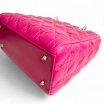 将图片加载到图库查看器，Christian Dior Lady Dior Medium – Fuchsia Pink Lambskin, Gold-tone Hardware
