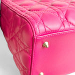 将图片加载到图库查看器，Christian Dior Lady Dior Medium – Fuchsia Pink Lambskin, Gold-tone Hardware
