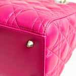 将图片加载到图库查看器，Christian Dior Lady Dior Medium – Fuchsia Pink Lambskin, Gold-tone Hardware
