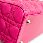 将图片加载到图库查看器，Christian Dior Lady Dior Medium – Fuchsia Pink Lambskin, Gold-tone Hardware
