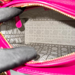 将图片加载到图库查看器，Christian Dior Lady Dior Medium – Fuchsia Pink Lambskin, Gold-tone Hardware
