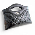 将图片加载到图库查看器，Chanel Nano 31 Shopper  Bag – Black Glazed Calfskin Light Gold-tone Hardware
