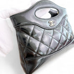 将图片加载到图库查看器，Chanel Nano 31 Shopper  Bag – Black Glazed Calfskin Light Gold-tone Hardware
