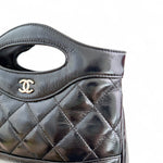 将图片加载到图库查看器，Chanel Nano 31 Shopper  Bag – Black Glazed Calfskin Light Gold-tone Hardware
