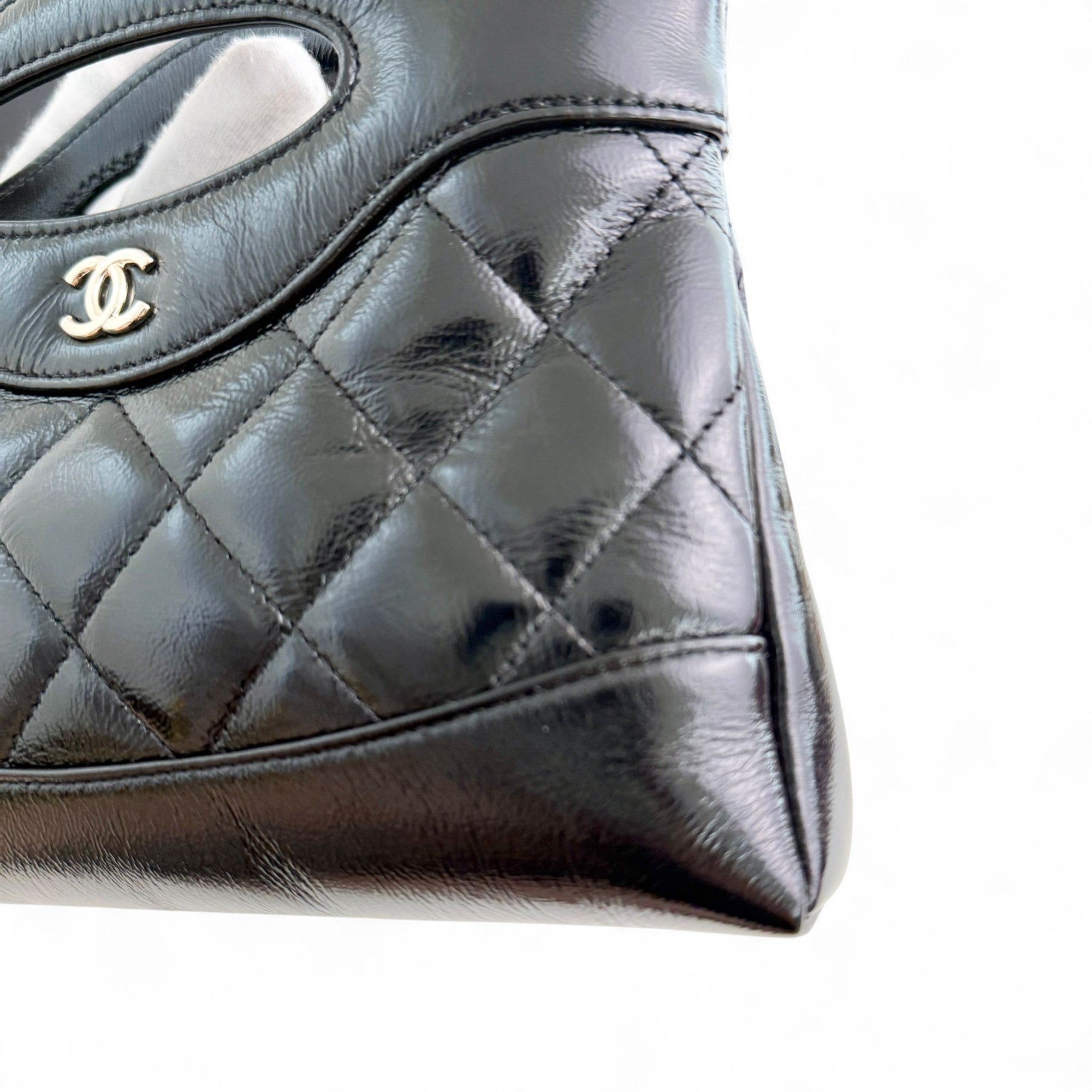 Chanel Nano 31 Shopper  Bag – Black Glazed Calfskin Light Gold-tone Hardware