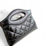 将图片加载到图库查看器，Chanel Nano 31 Shopper  Bag – Black Glazed Calfskin Light Gold-tone Hardware
