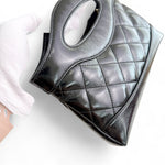 将图片加载到图库查看器，Chanel Nano 31 Shopper  Bag – Black Glazed Calfskin Light Gold-tone Hardware
