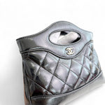 将图片加载到图库查看器，Chanel Nano 31 Shopper  Bag – Black Glazed Calfskin Light Gold-tone Hardware
