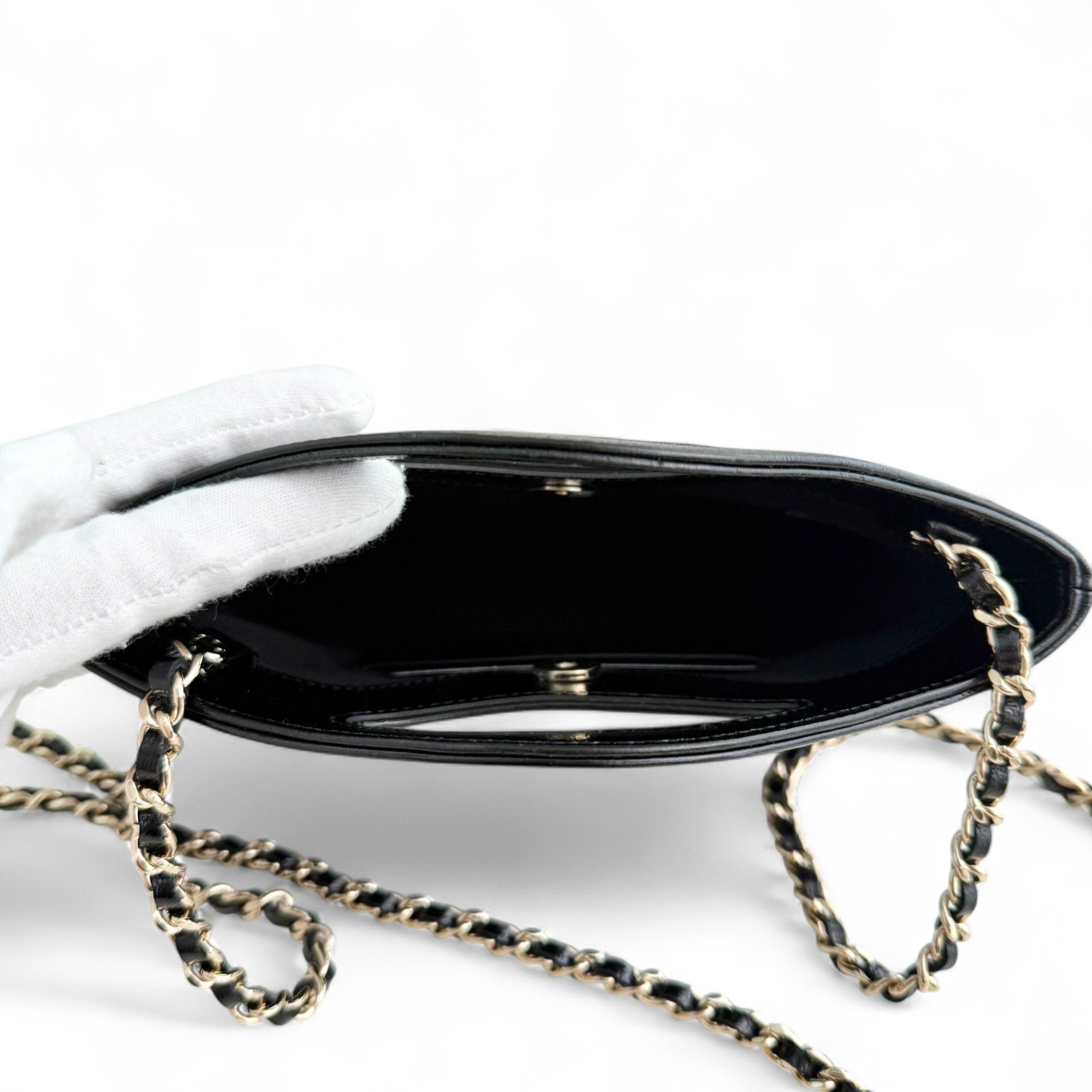 Chanel Nano 31 Shopper  Bag – Black Glazed Calfskin Light Gold-tone Hardware