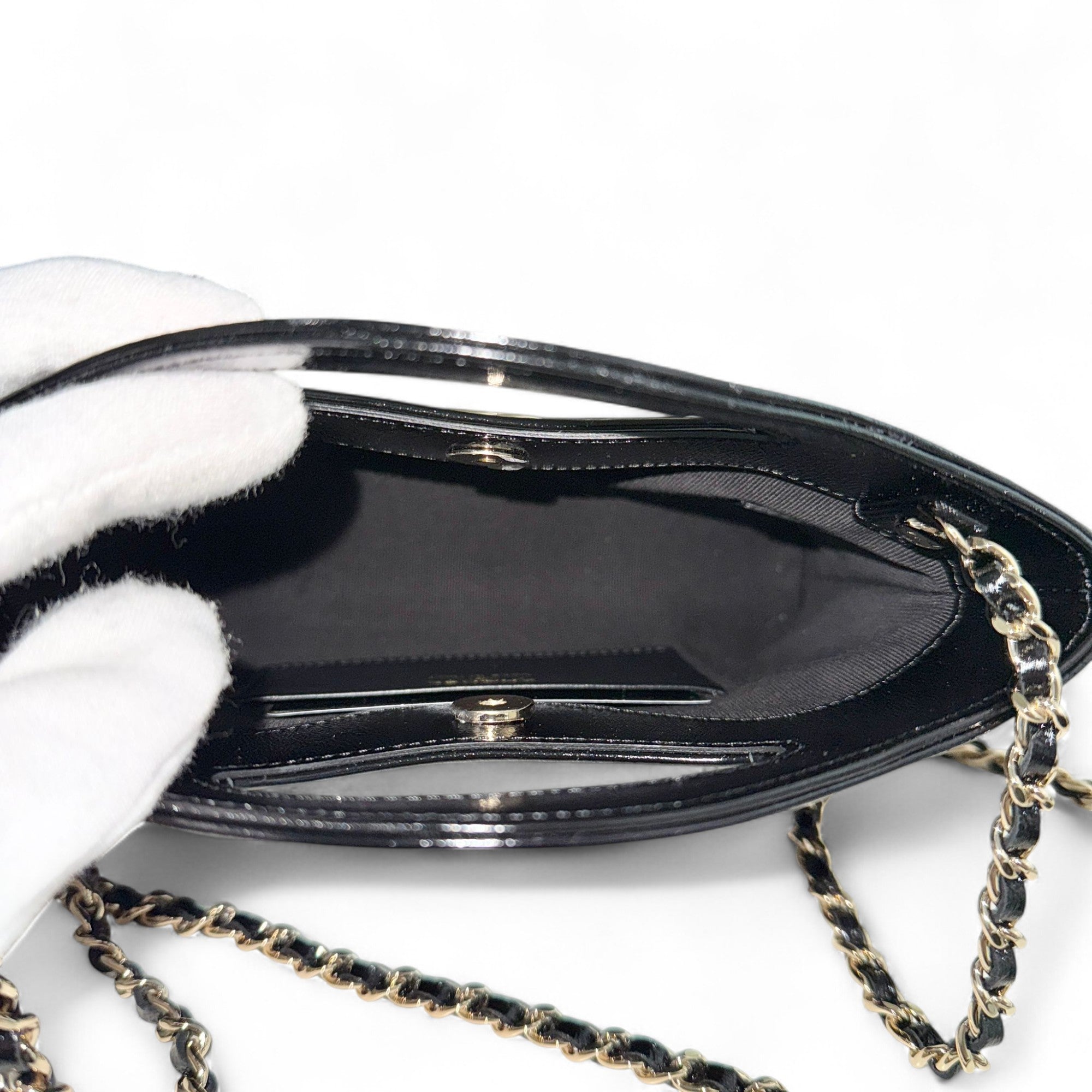 Chanel Nano 31 Shopper  Bag – Black Glazed Calfskin Light Gold-tone Hardware