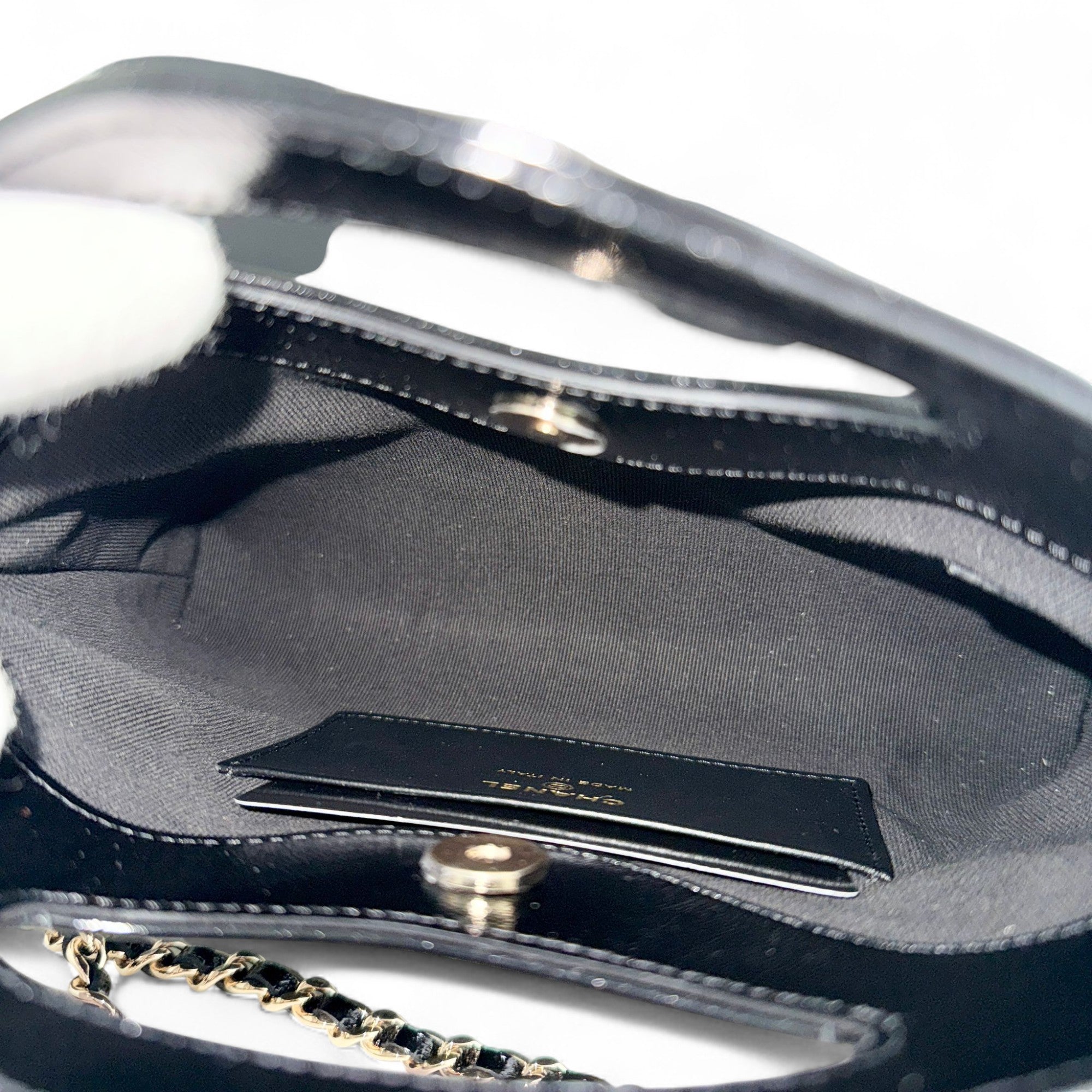 Chanel Nano 31 Shopper  Bag – Black Glazed Calfskin Light Gold-tone Hardware