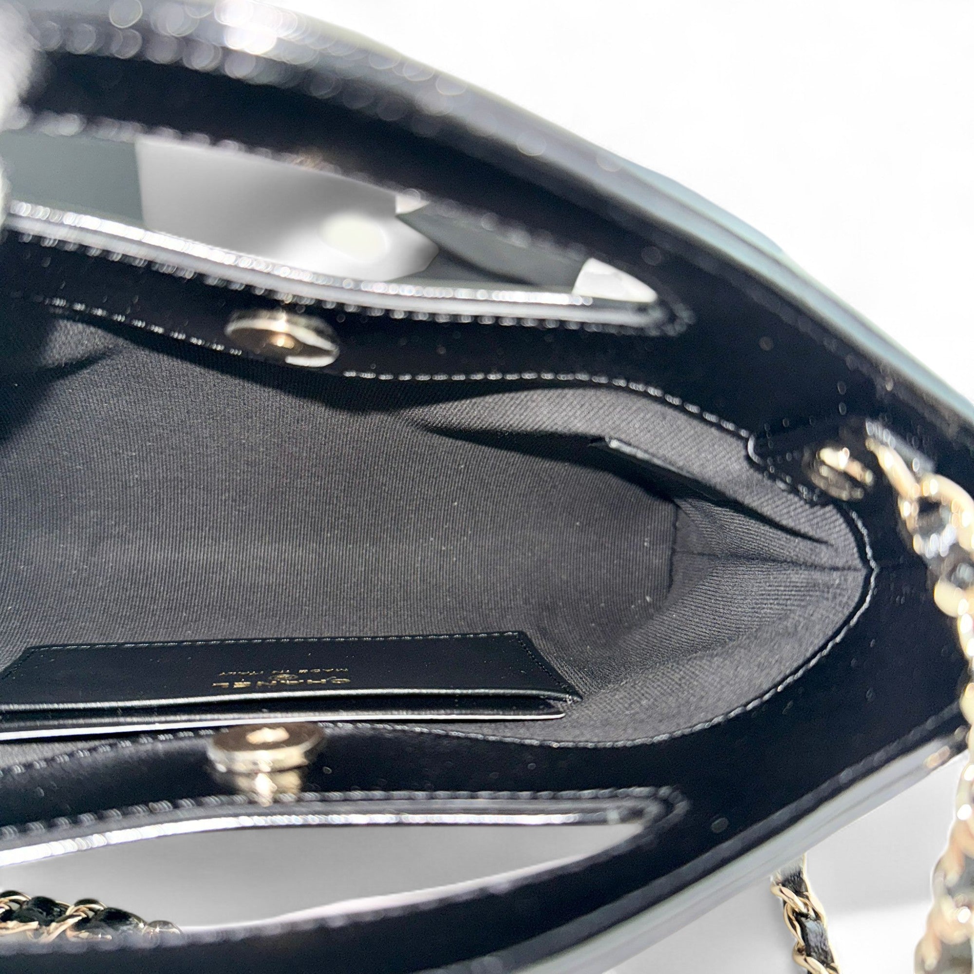 Chanel Nano 31 Shopper  Bag – Black Glazed Calfskin Light Gold-tone Hardware