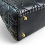 将图片加载到图库查看器，Christian Dior Lady Dior Medium Black Quilted Lambskin Gold-tone Hardware
