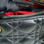 将图片加载到图库查看器，Christian Dior Lady Dior Medium Black Quilted Lambskin Gold-tone Hardware

