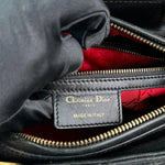 将图片加载到图库查看器，Christian Dior Lady Dior Medium Black Quilted Lambskin Gold-tone Hardware
