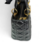 Charger l&#39;image dans la galerie, Christian Dior Lady Dior Medium Black Quilted Lambskin Gold-tone Hardware
