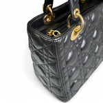 Charger l&#39;image dans la galerie, Christian Dior Lady Dior Medium Black Quilted Lambskin Gold-tone Hardware
