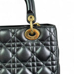 Charger l&#39;image dans la galerie, Christian Dior Lady Dior Medium Black Quilted Lambskin Gold-tone Hardware
