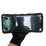 将图片加载到图库查看器，Christian Dior Lady Dior Medium Black Patent Quilted Leather Silver-tone Hardware
