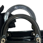 将图片加载到图库查看器，Christian Dior Lady Dior Medium Black Patent Quilted Leather Silver-tone Hardware
