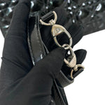 将图片加载到图库查看器，Christian Dior Lady Dior Medium Black Patent Quilted Leather Silver-tone Hardware
