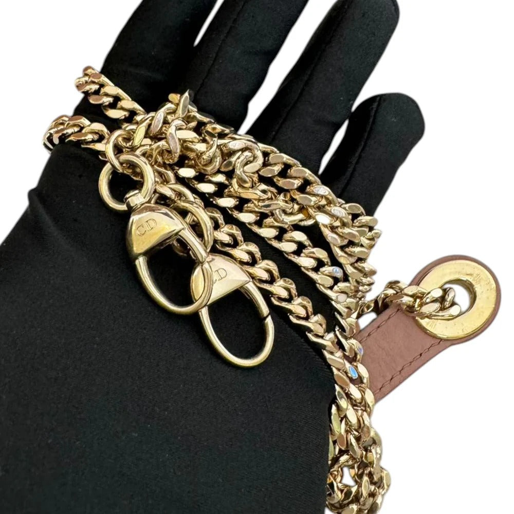 Christian Dior Lady Dior Mini  Beige-Pink/Fard Lambskin Cannage Gold-tone Hardware