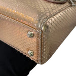 将图片加载到图库查看器，Christian Dior Lady Dior Mini Metallic Pink Python Silver-tone Hardware
