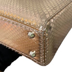 将图片加载到图库查看器，Christian Dior Lady Dior Mini Metallic Pink Python Silver-tone Hardware
