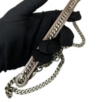 将图片加载到图库查看器，Christian Dior Lady Dior Mini Metallic Pink Python Silver-tone Hardware
