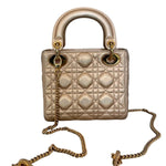 将图片加载到图库查看器，Christian Dior Lady Dior Mini Rose Gold Lambskin Gold-tone Hardware

