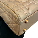 将图片加载到图库查看器，Christian Dior Lady Dior Mini Rose Gold Lambskin Gold-tone Hardware
