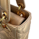 将图片加载到图库查看器，Christian Dior Lady Dior Mini Rose Gold Lambskin Gold-tone Hardware
