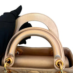 将图片加载到图库查看器，Christian Dior Lady Dior Mini Rose Gold Lambskin Gold-tone Hardware
