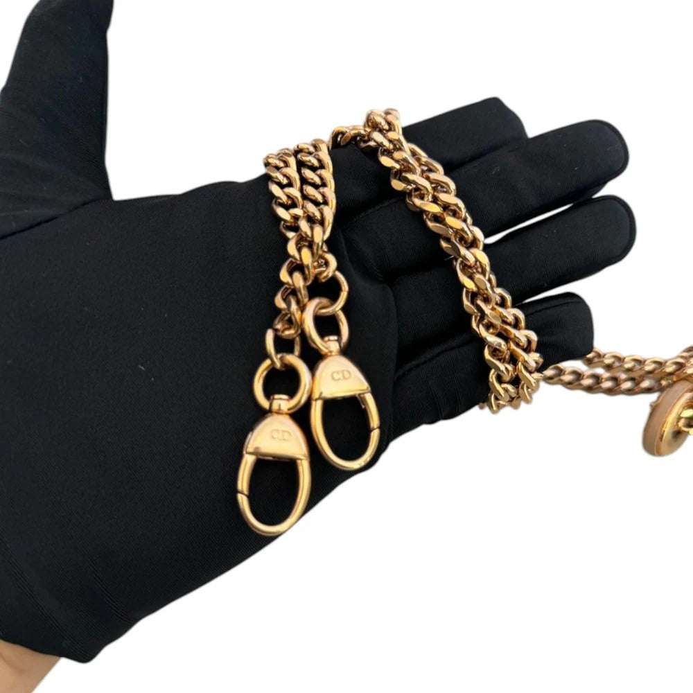 Christian Dior Lady Dior Mini Rose Gold Lambskin Gold-tone Hardware