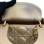 将图片加载到图库查看器，Christian Dior Lady Dior Mini Rose Gold Lambskin Gold-tone Hardware
