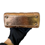 将图片加载到图库查看器，Christian Dior Lady Dior Mini – Metallic Copper Calfskin Cannage Dark Silver-tone Hardware
