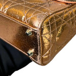 将图片加载到图库查看器，Christian Dior Lady Dior Mini – Metallic Copper Calfskin Cannage Dark Silver-tone Hardware
