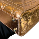 将图片加载到图库查看器，Christian Dior Lady Dior Mini – Metallic Copper Calfskin Cannage Dark Silver-tone Hardware
