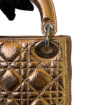 将图片加载到图库查看器，Christian Dior Lady Dior Mini – Metallic Copper Calfskin Cannage Dark Silver-tone Hardware
