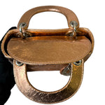 将图片加载到图库查看器，Christian Dior Lady Dior Mini – Metallic Copper Calfskin Cannage Dark Silver-tone Hardware
