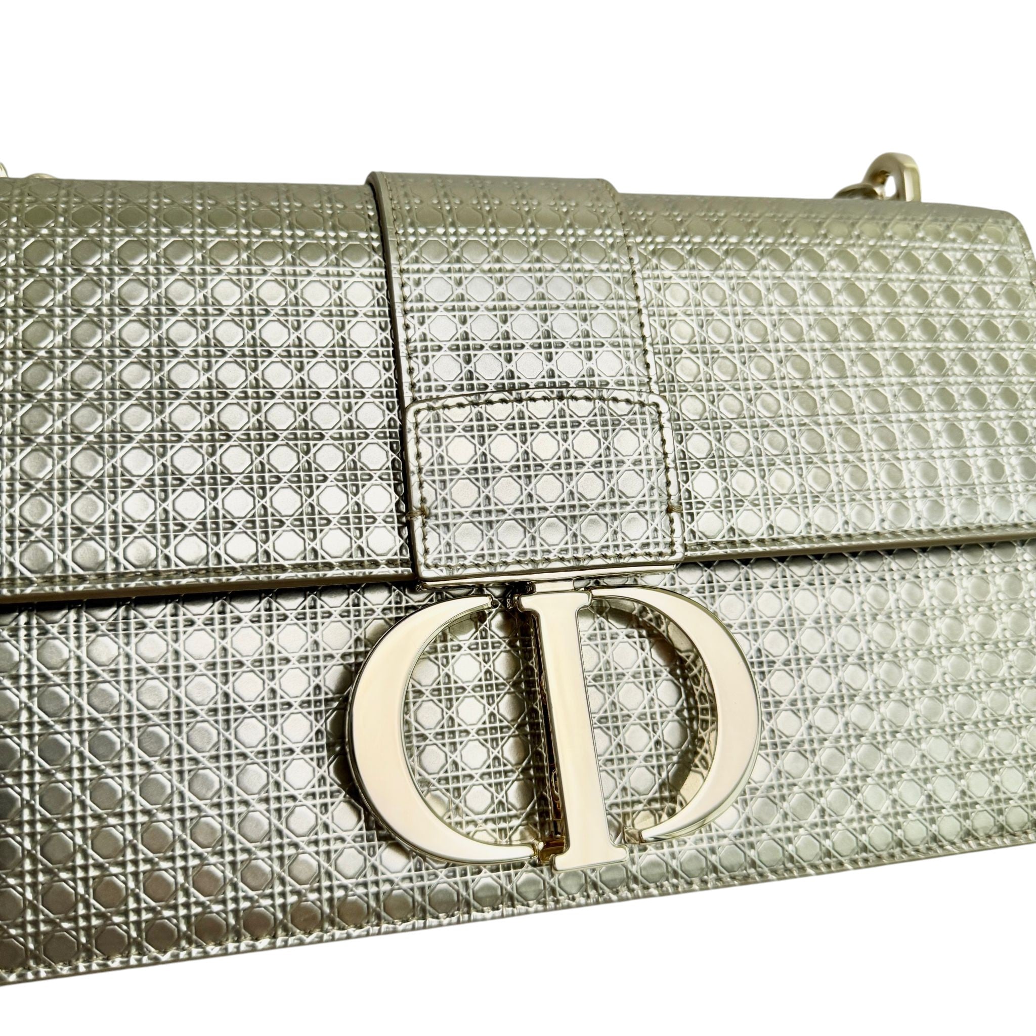 Christian Dior Montaigne 30 Chain – Champagne Gold Micro Cannage, Gold-tone Hardware