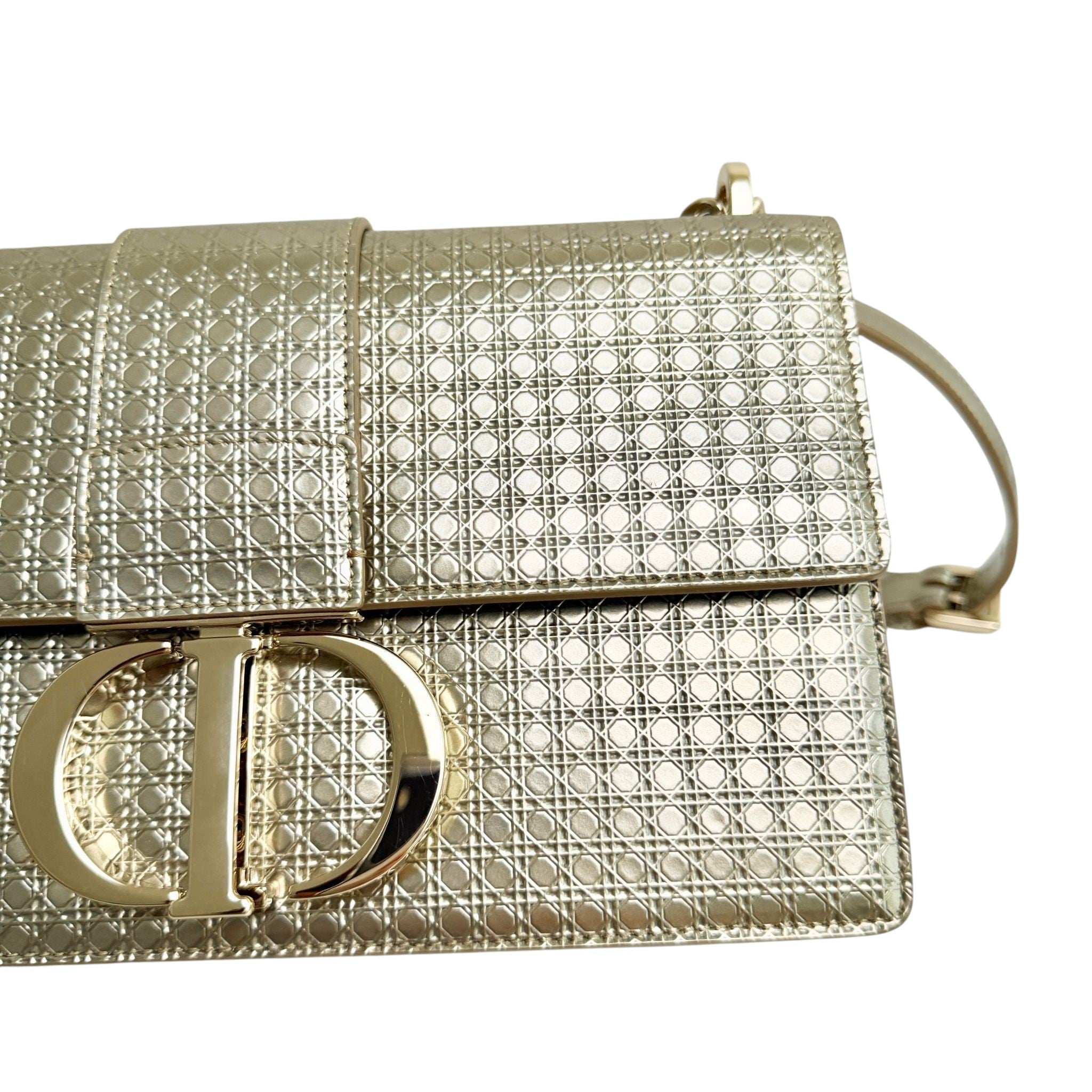 Christian Dior Montaigne 30 Chain – Champagne Gold Micro Cannage, Gold-tone Hardware