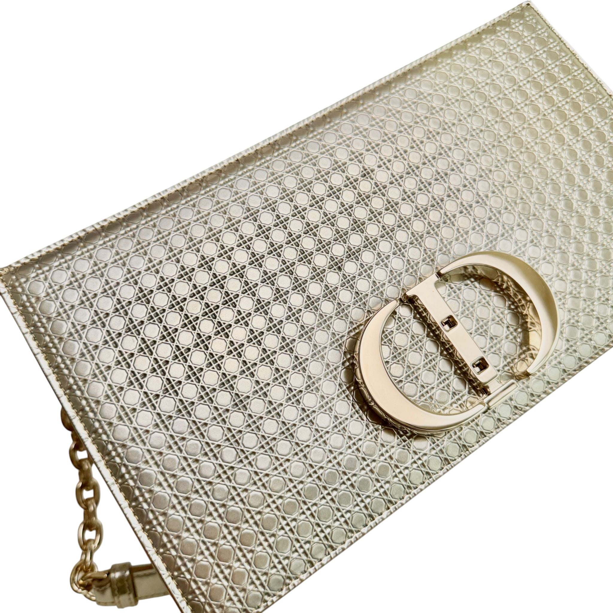 Christian Dior Montaigne 30 Chain – Champagne Gold Micro Cannage, Gold-tone Hardware