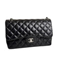 Load image into Gallery viewer, Chanel Timeless Classic Jumbo Black Lambskin Silver-tone Hardware
